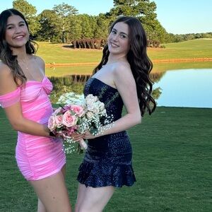 American Threads Navy Mini Dress